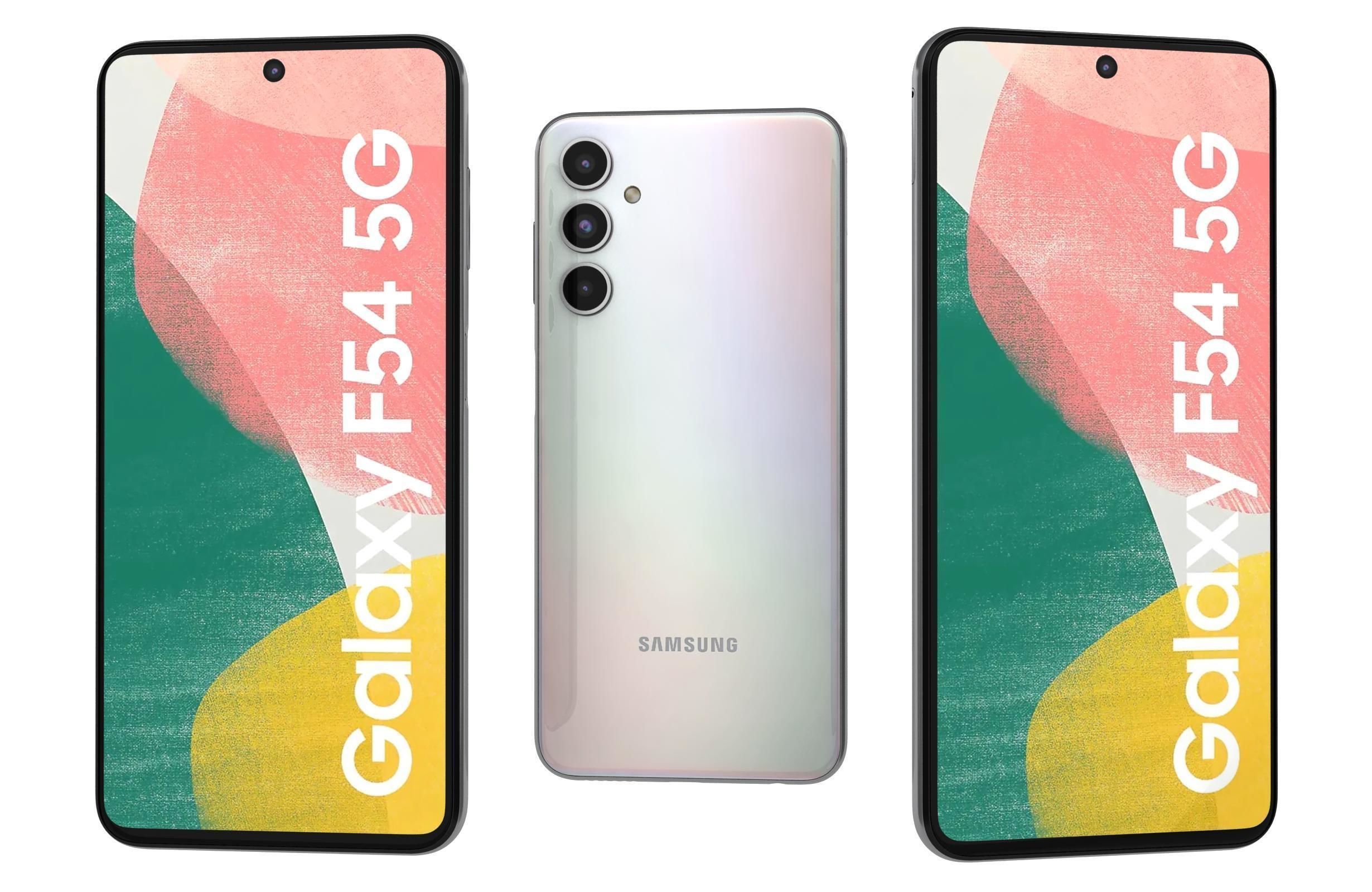 Samsung Galaxy F54 Blue And White Low-poly 3D model_14