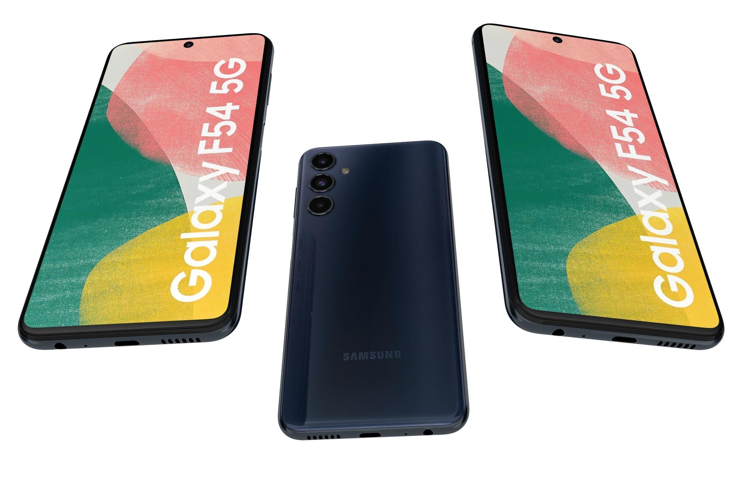 Samsung Galaxy F54 Blue And White Low-poly 3D model_5