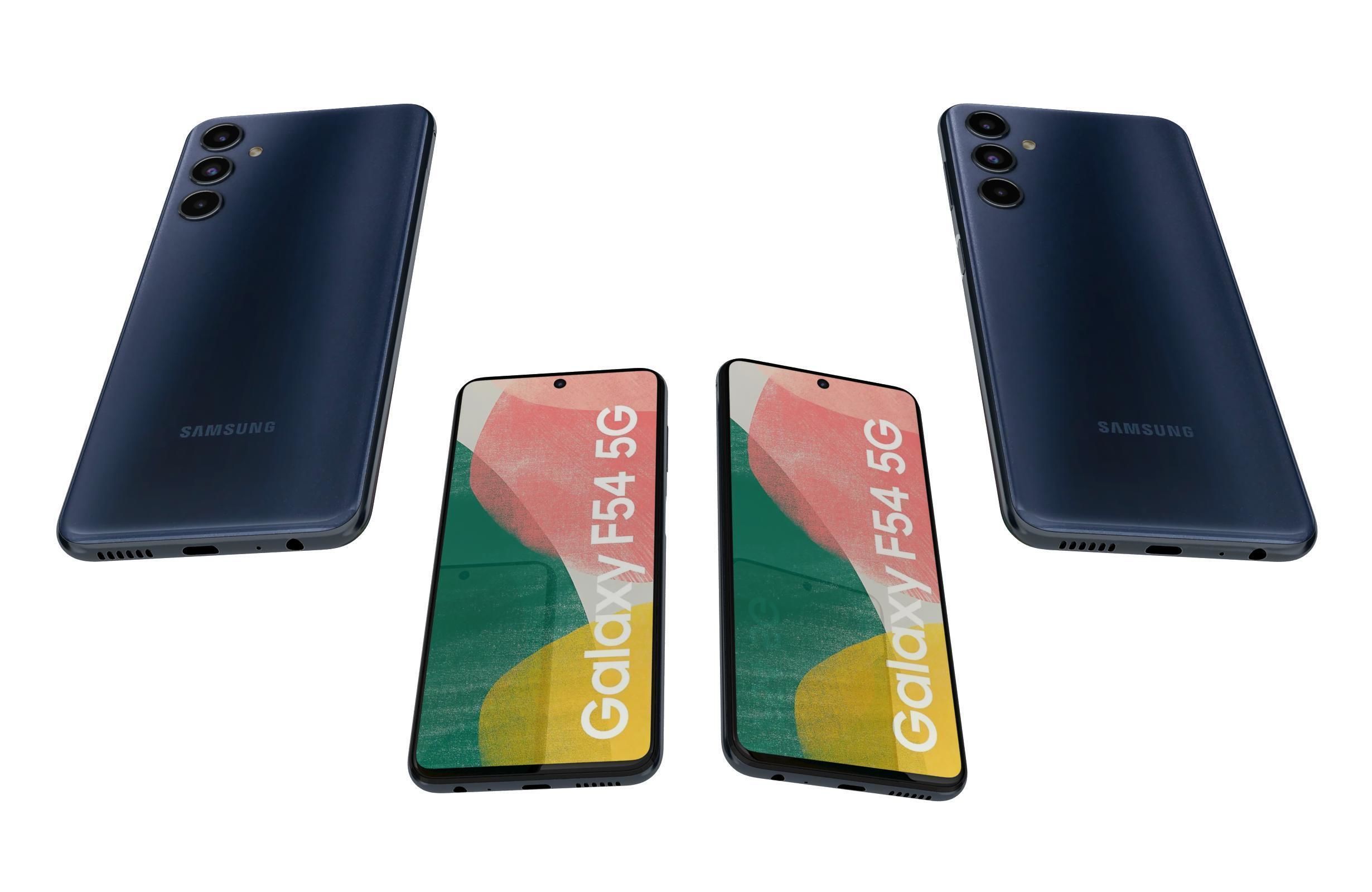 Samsung Galaxy F54 Blue And White Low-poly 3D model_7