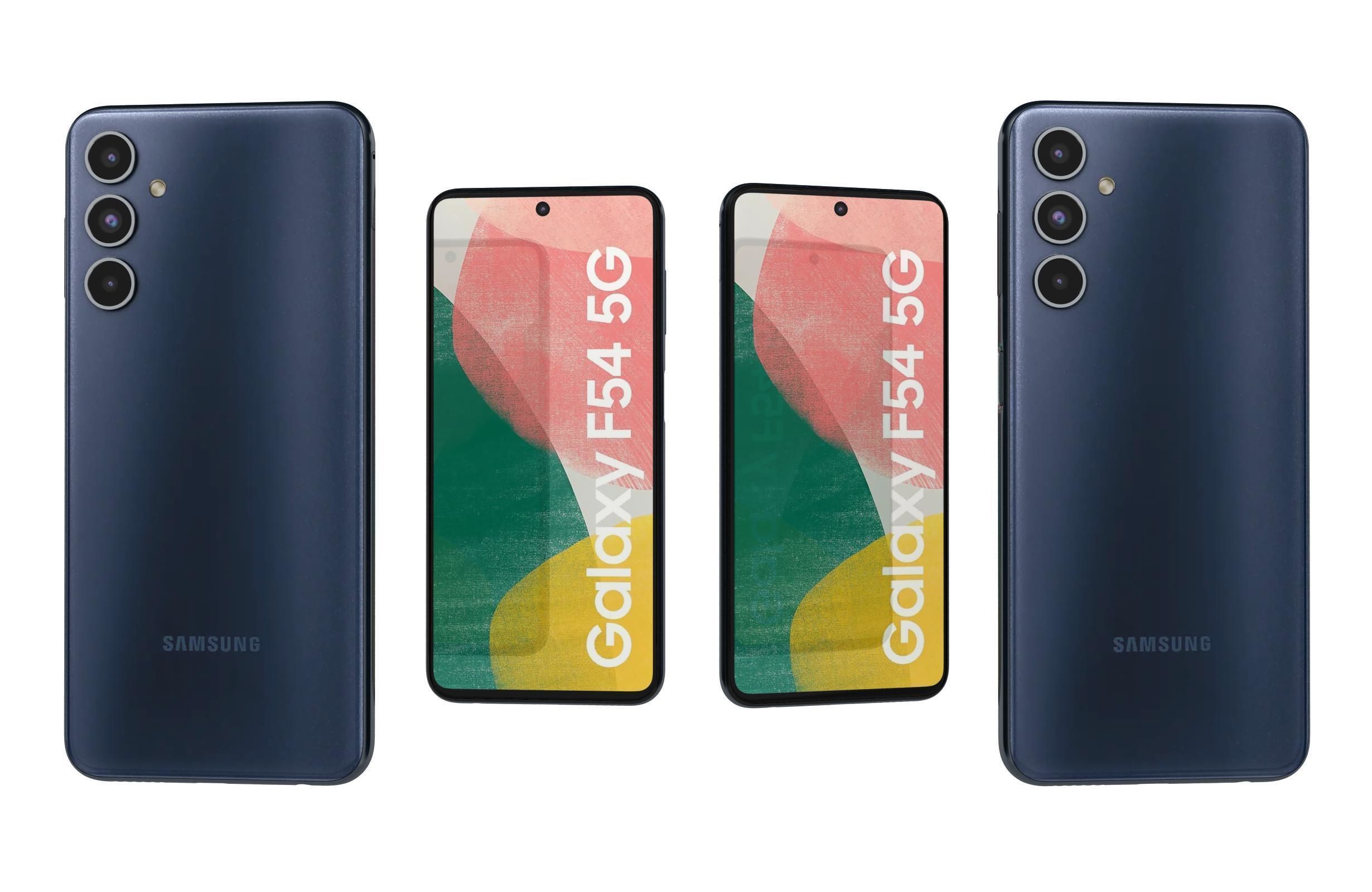 Samsung Galaxy F54 Blue And White Low-poly 3D model_9