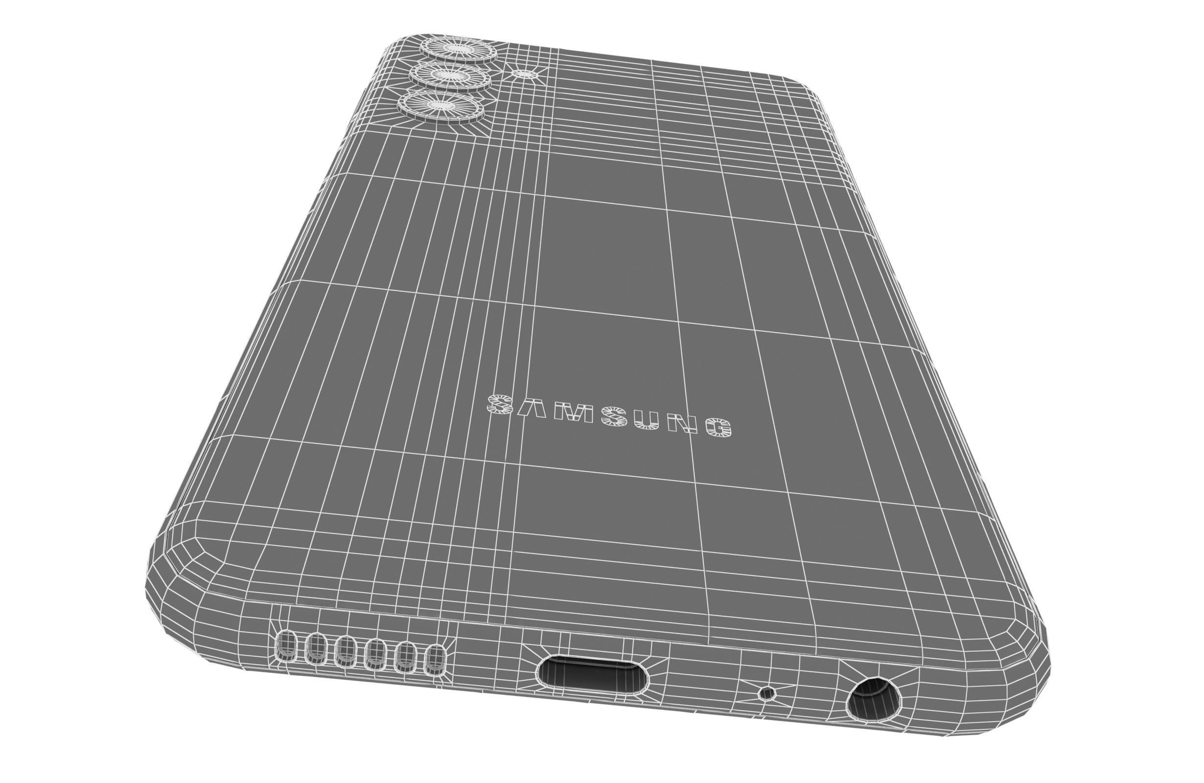Samsung Galaxy F54 Blue And White Low-poly 3D model_30