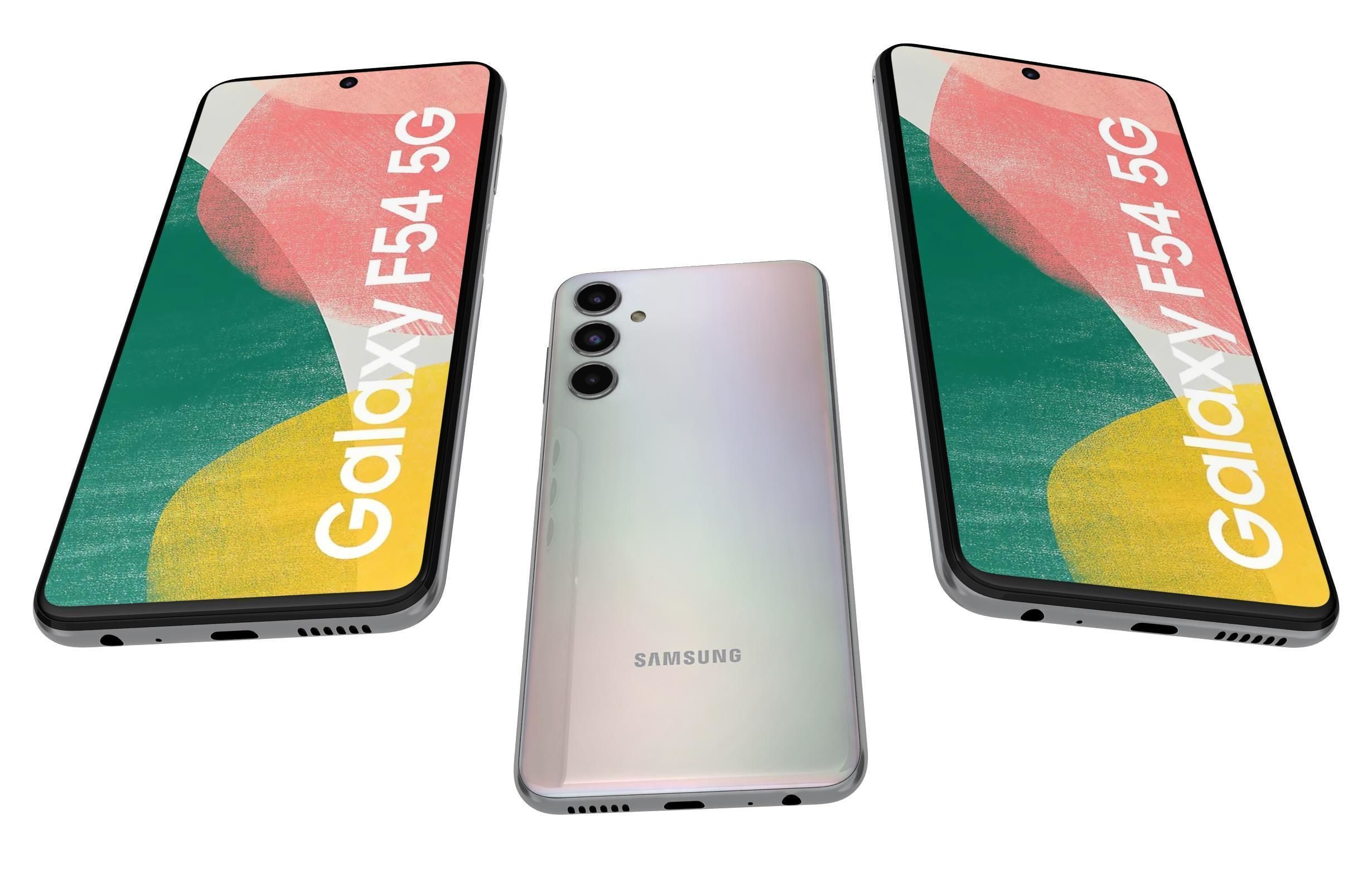Samsung Galaxy F54 Blue And White Low-poly 3D model_16