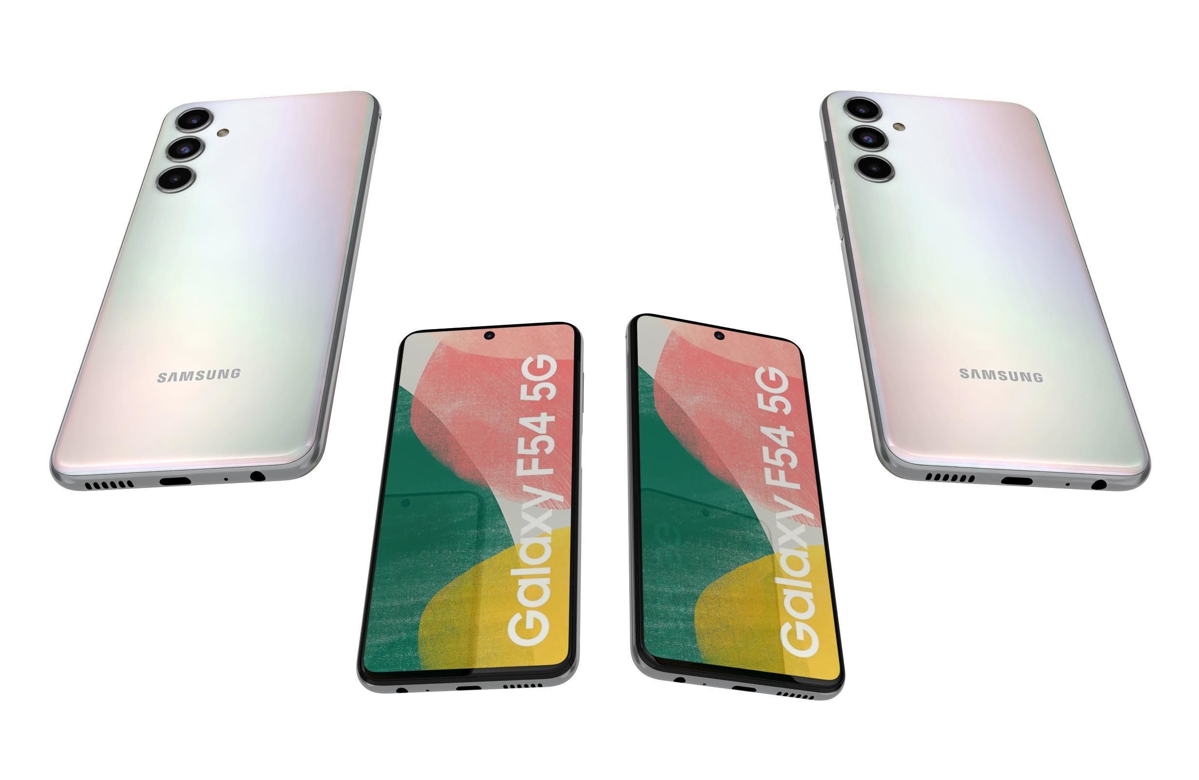 Samsung Galaxy F54 Blue And White Low-poly 3D model_18
