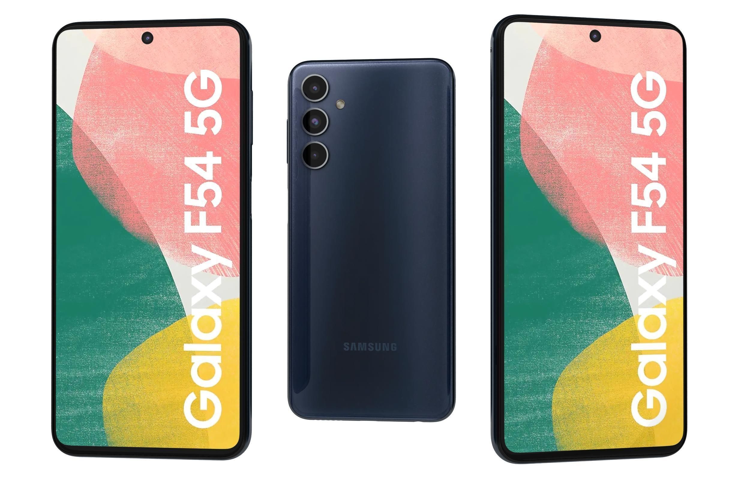 Samsung Galaxy F54 Blue And White Low-poly 3D model_3