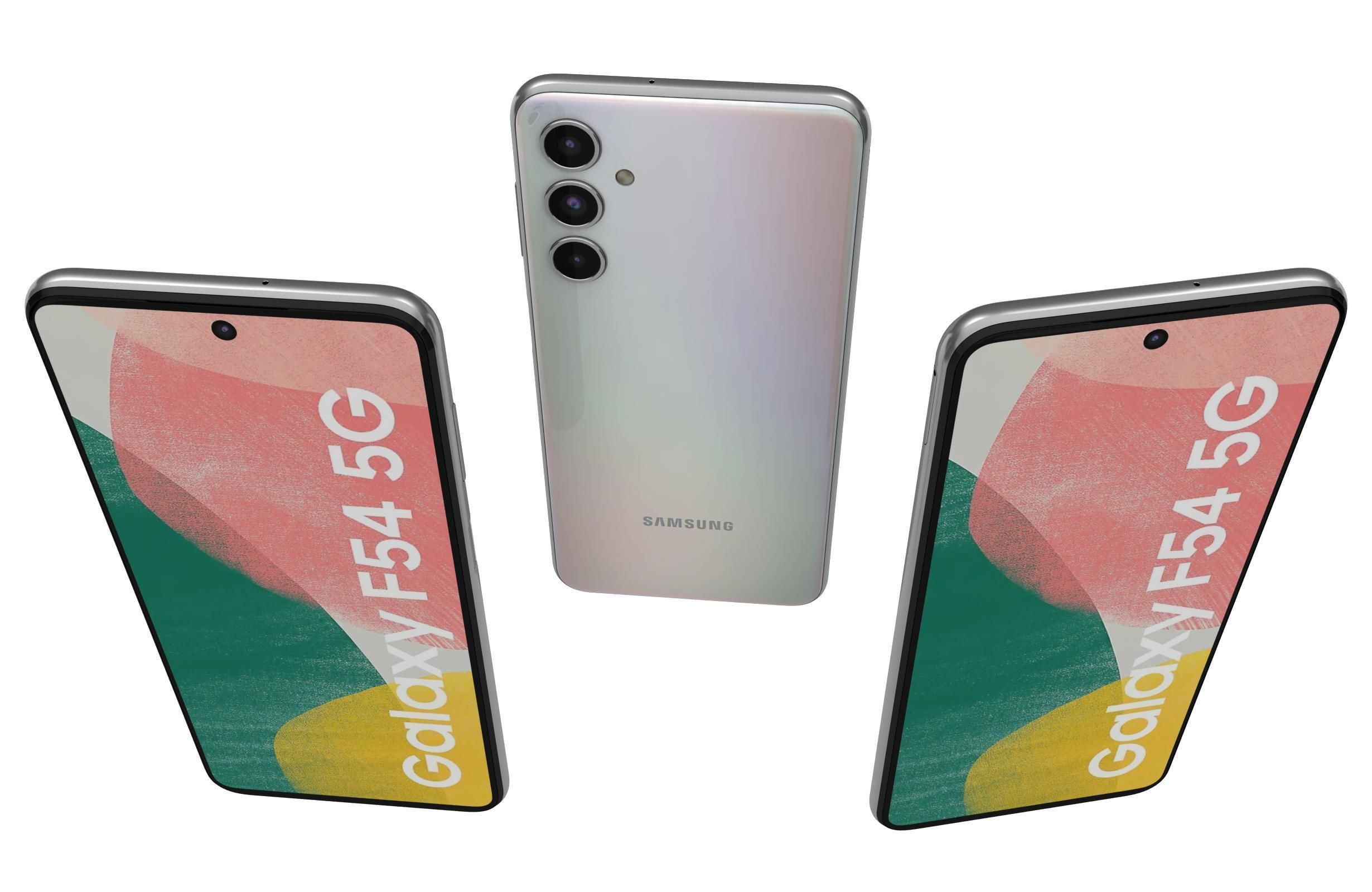 Samsung Galaxy F54 Blue And White Low-poly 3D model_15