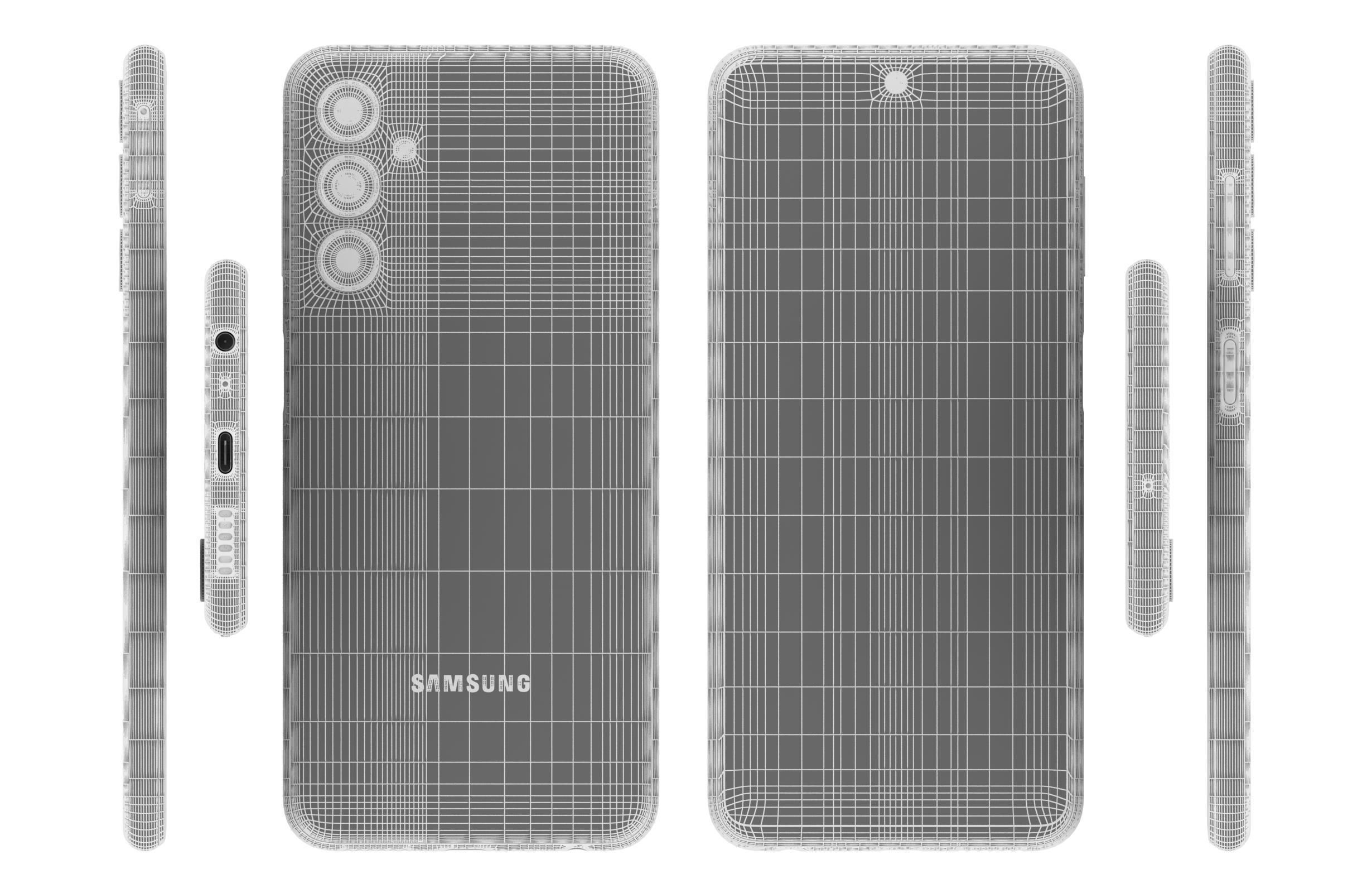 Samsung Galaxy F54 Blue And White Low-poly 3D model_26