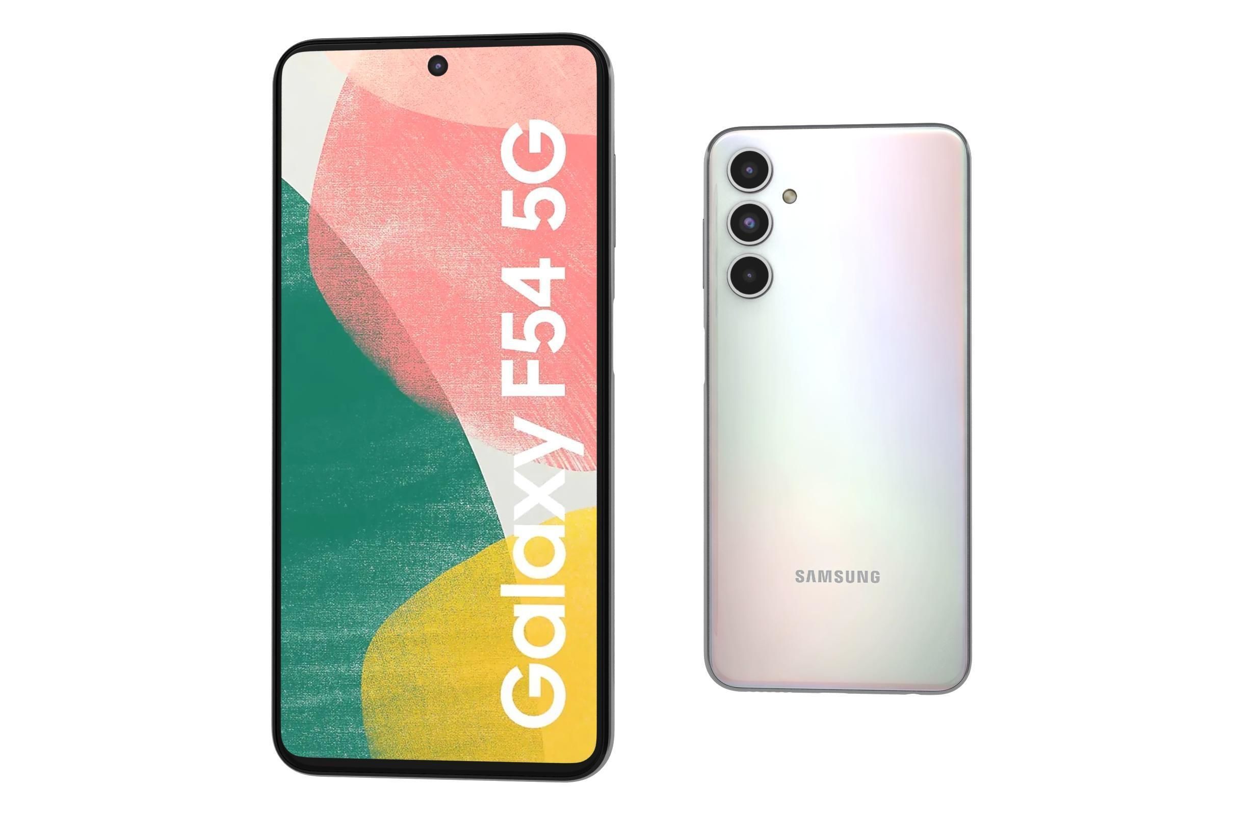 Samsung Galaxy F54 Blue And White Low-poly 3D model_19