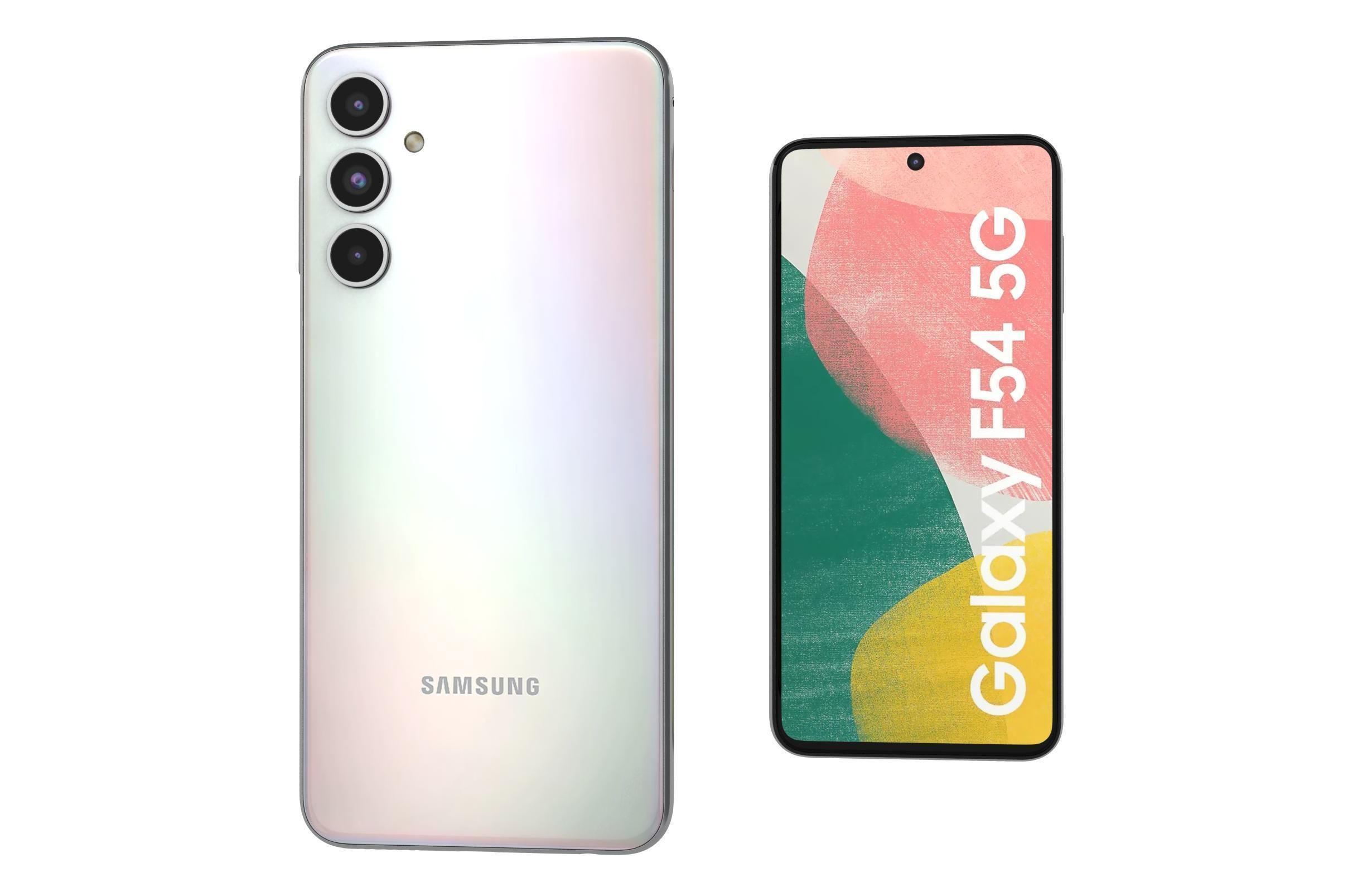 Samsung Galaxy F54 Blue And White Low-poly 3D model_20