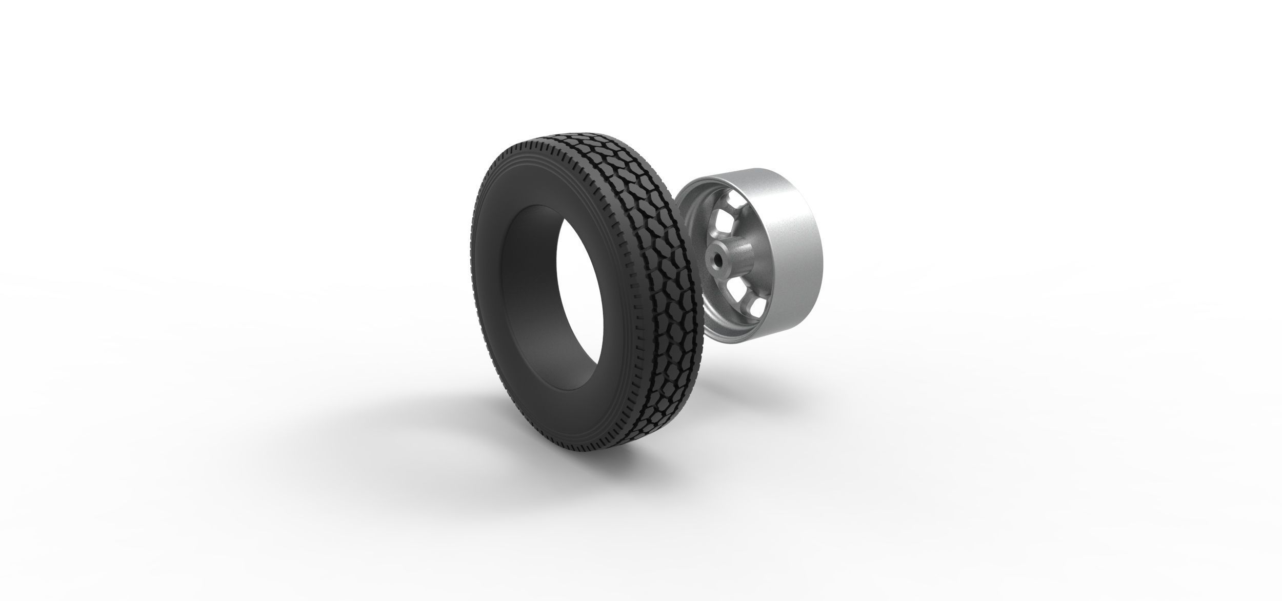 Front custom wheel of semi truck Version 3 Scale 1 to 25 3D print model_9