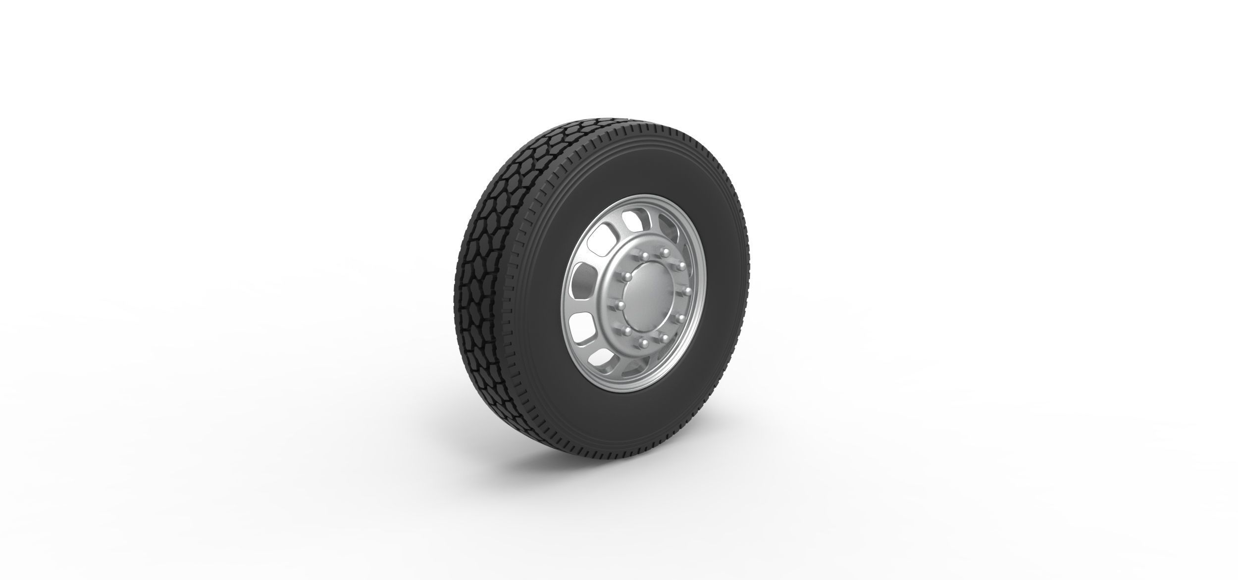 Front custom wheel of semi truck Version 3 Scale 1 to 25 3D print model_1