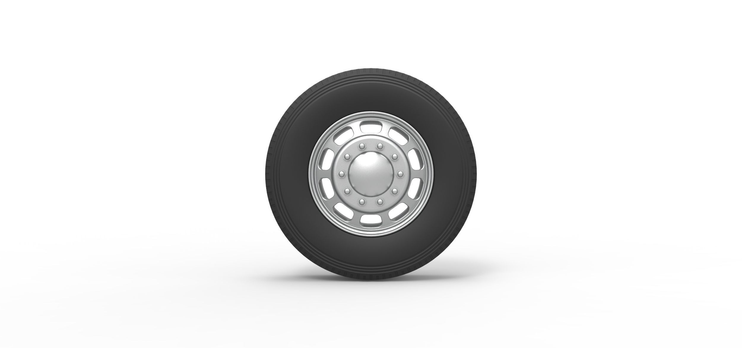 Front custom wheel of semi truck Version 3 Scale 1 to 25 3D print model_4