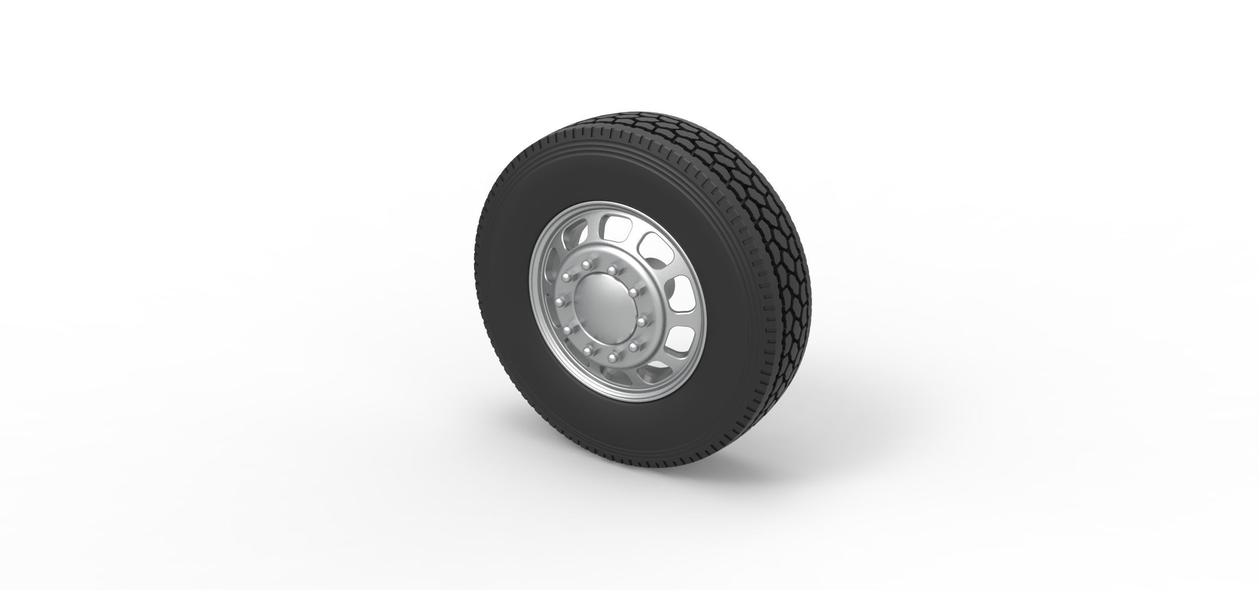 Front custom wheel of semi truck Version 3 Scale 1 to 25 3D print model_6