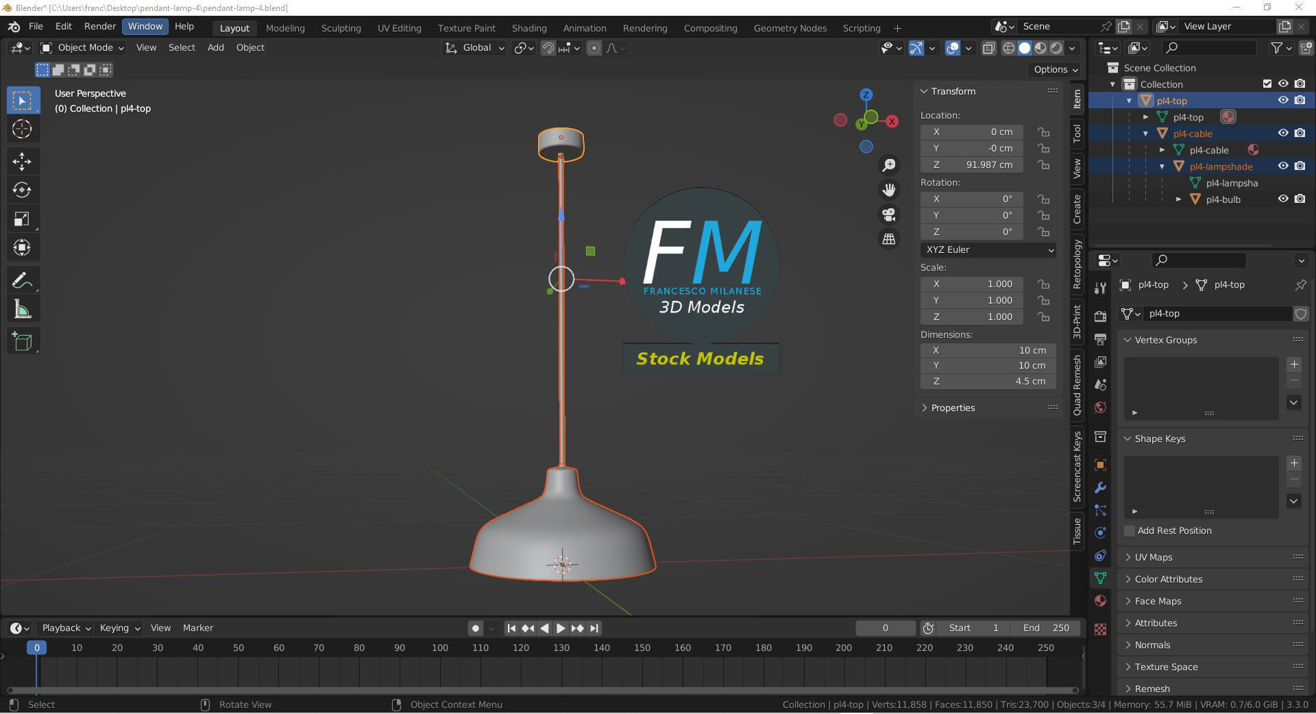 Pendant lamp 4 3D model_9
