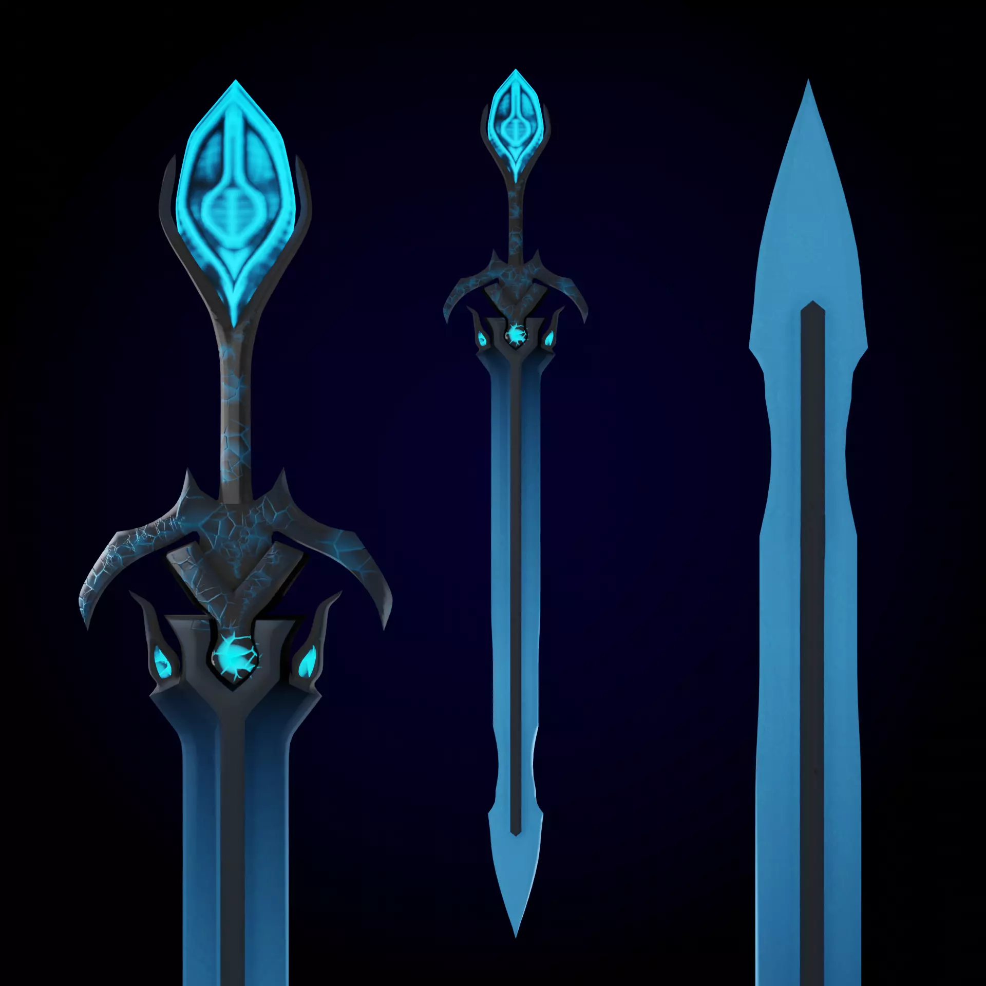 Fantasy Stylized Sword  Low-poly 3D model_0