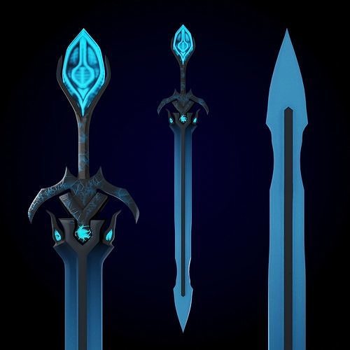 Fantasy Stylized Sword  Low-poly 3D model