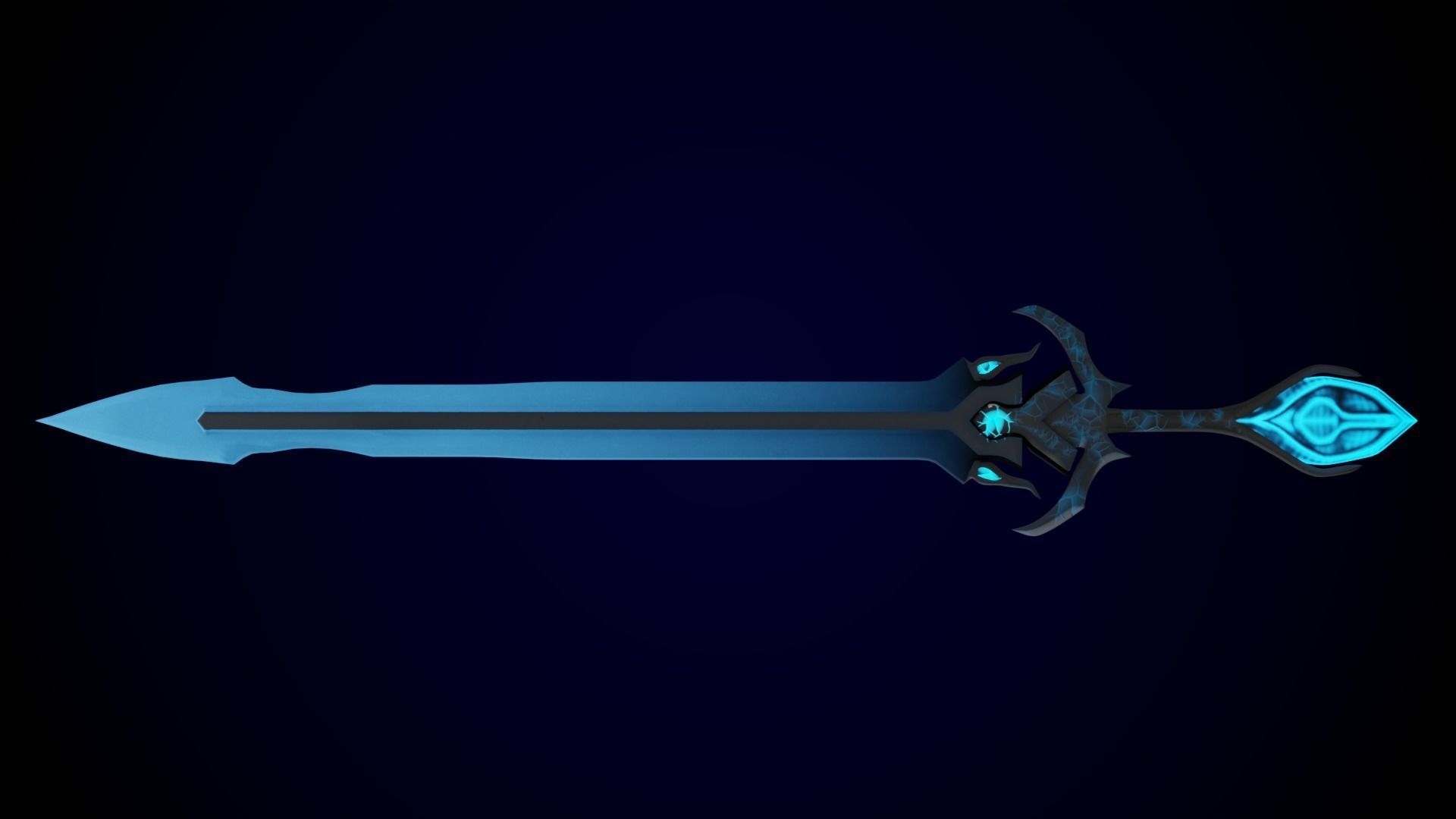 Fantasy Stylized Sword  Low-poly 3D model_2