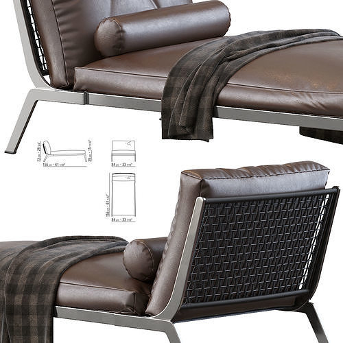 Chaiselongue Flexform Happy 3D model 2