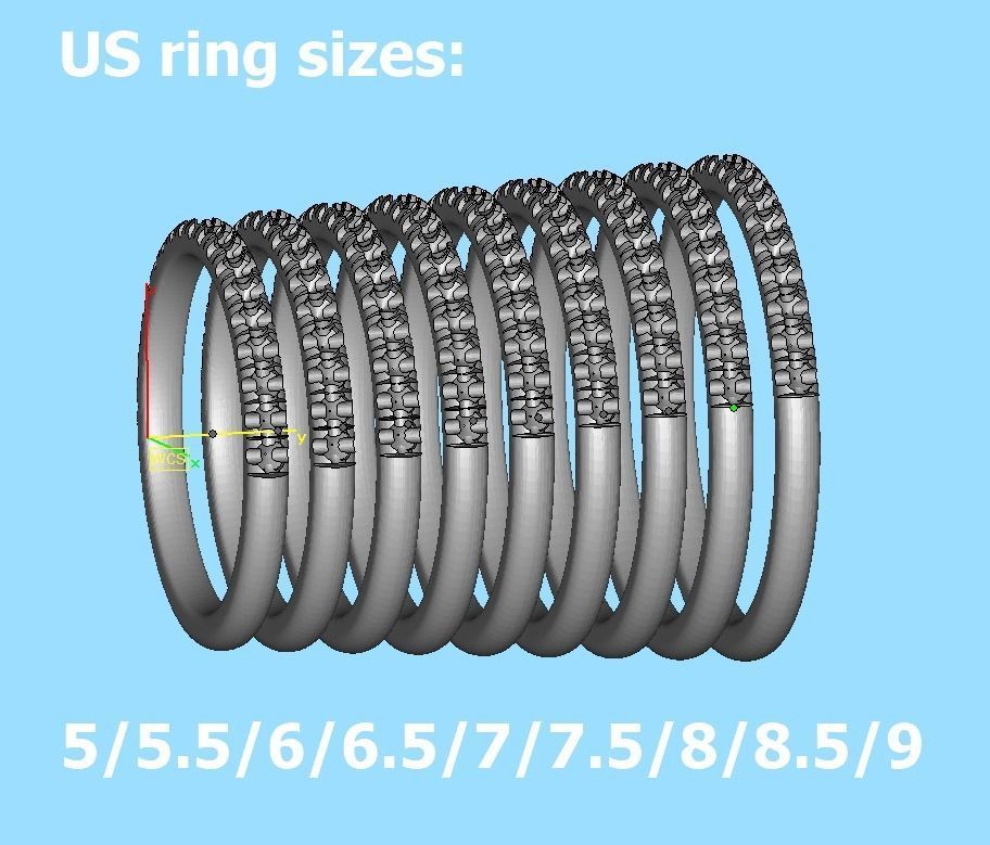 French Pave Half Eternity Diamond Stackable Band ring 19 stones 3D print model_7