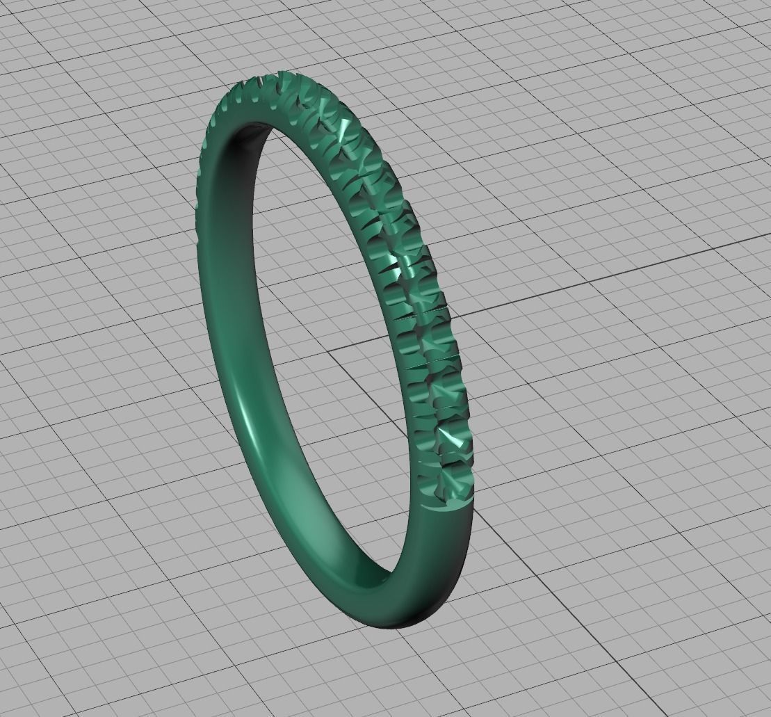 French Pave Half Eternity Diamond Stackable Band ring 19 stones 3D print model_46