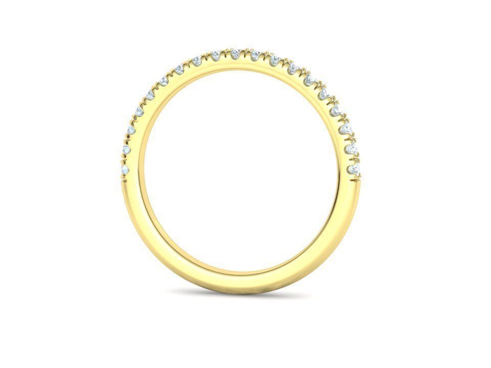 French Pave Half Eternity Diamond Stackable Band ring 19 stones 3D print model_25