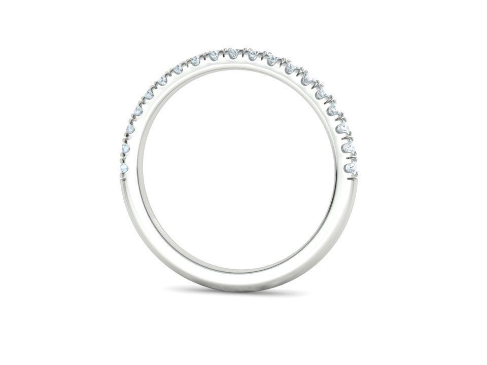 French Pave Half Eternity Diamond Stackable Band ring 19 stones 3D print model_26