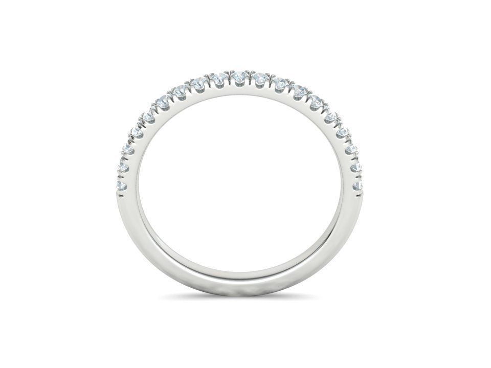French Pave Half Eternity Diamond Stackable Band ring 19 stones 3D print model_23