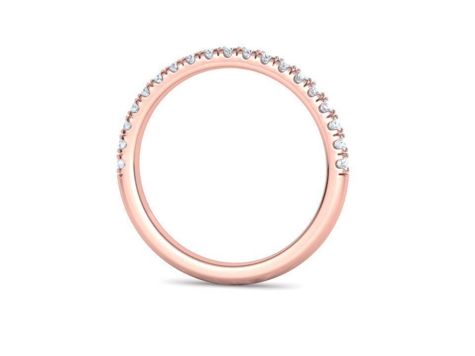 French Pave Half Eternity Diamond Stackable Band ring 19 stones 3D print model_24