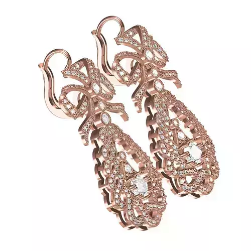 Antique Art Deco Style Bow Earring