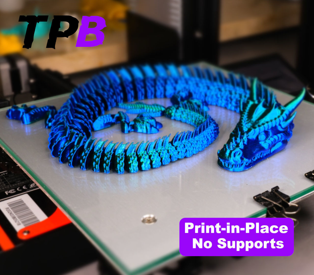 Ice Dragon - Print-in-Place 3D print model_1