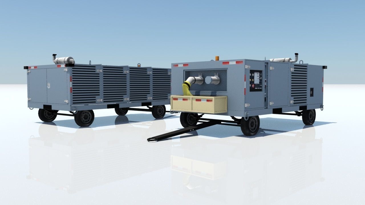Air Starter Ground Support Unit Low Poly Low-poly 3D model_1