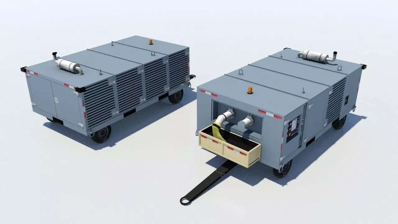 Air Starter Ground Support Unit Low Poly Low-poly 3D model_0