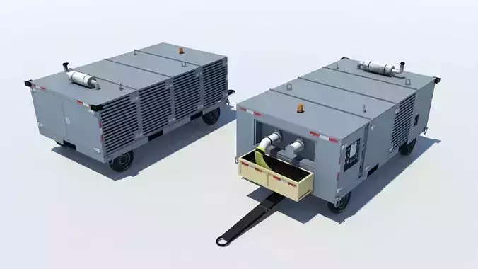 Air Starter Ground Support Unit Low Poly Low-poly 3D model