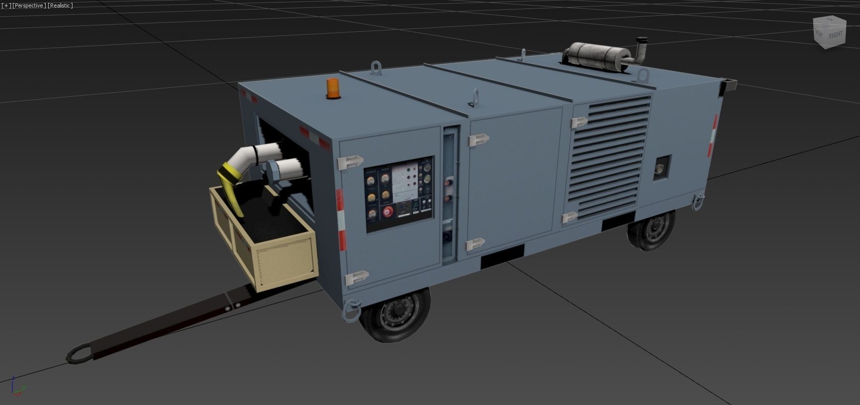 Air Starter Ground Support Unit Low Poly Low-poly 3D model_6