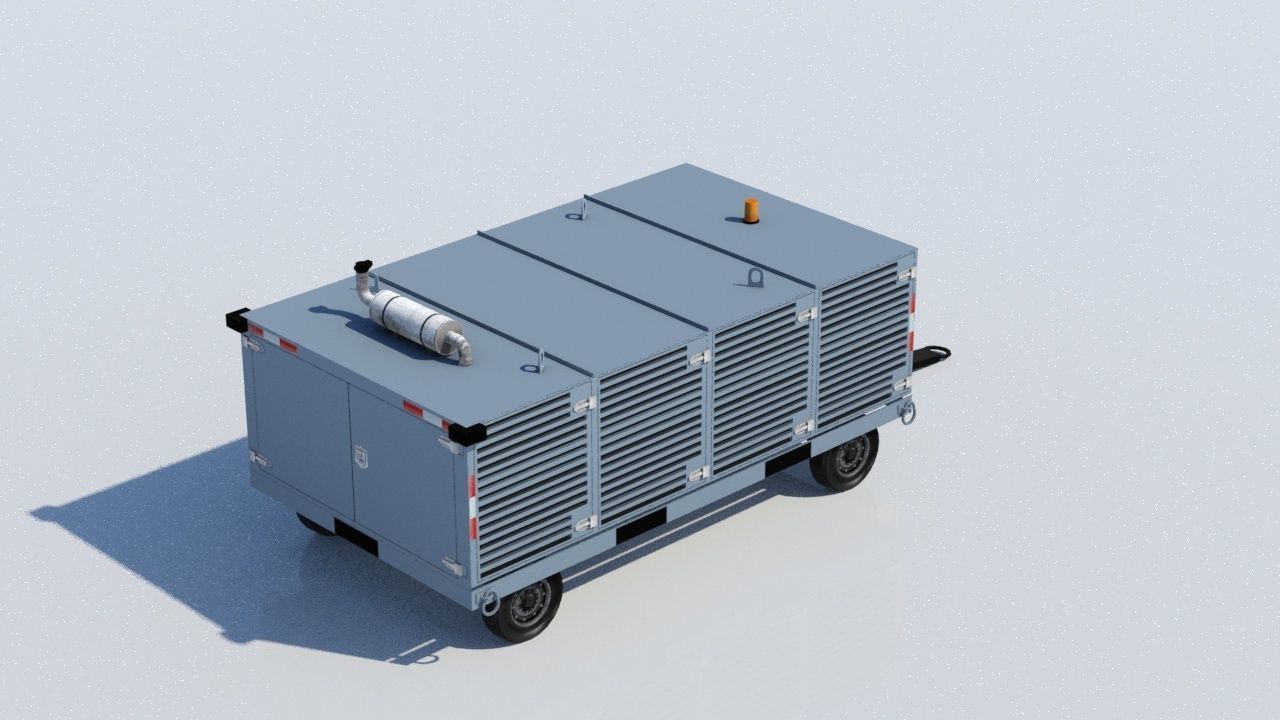 Air Starter Ground Support Unit Low Poly Low-poly 3D model_4