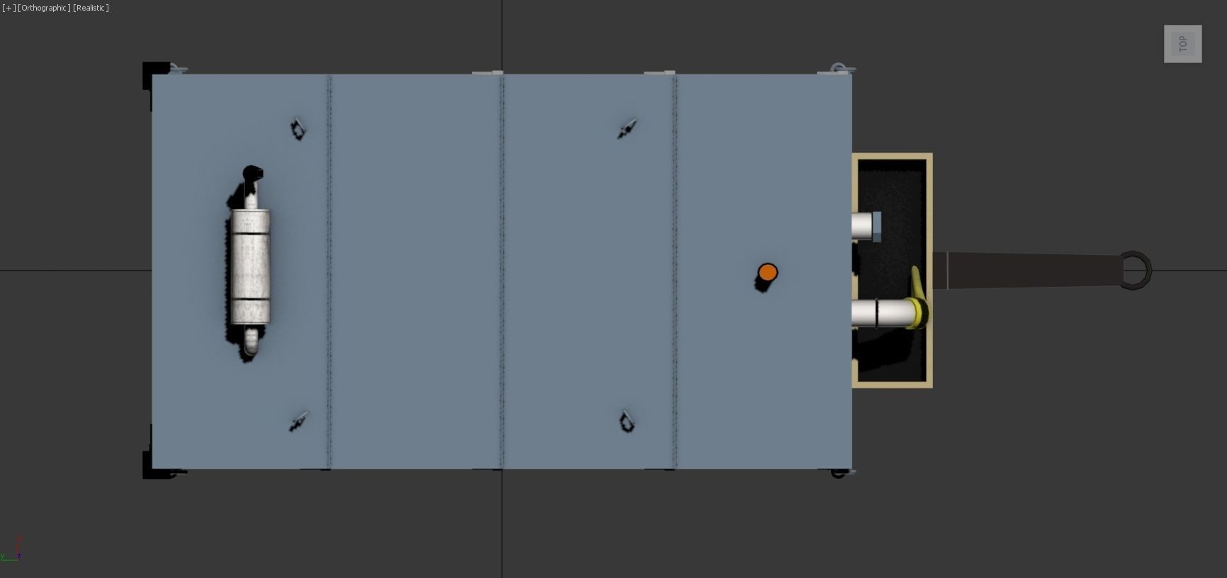 Air Starter Ground Support Unit Low Poly Low-poly 3D model_7