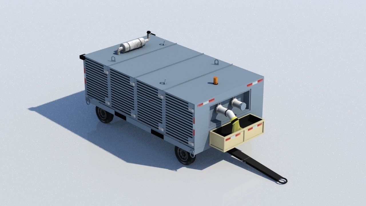 Air Starter Ground Support Unit Low Poly Low-poly 3D model_2