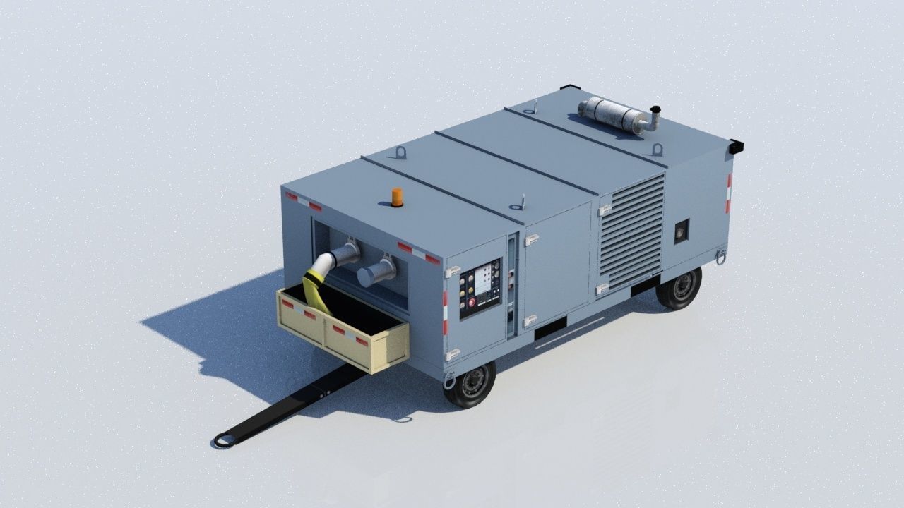 Air Starter Ground Support Unit Low Poly Low-poly 3D model_3