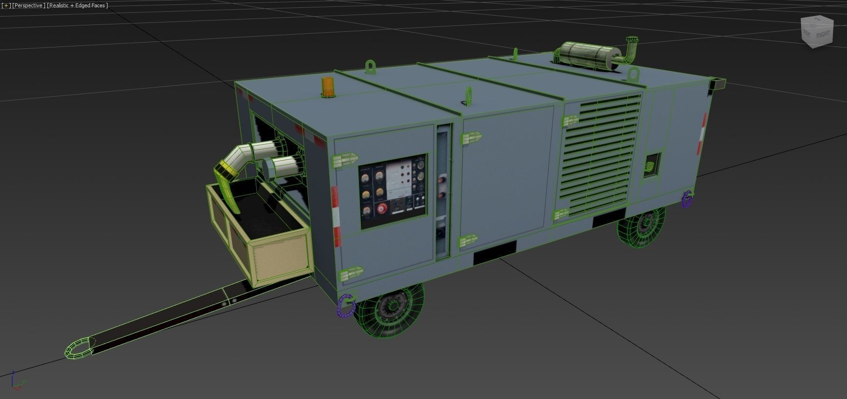 Air Starter Ground Support Unit Low Poly Low-poly 3D model_10