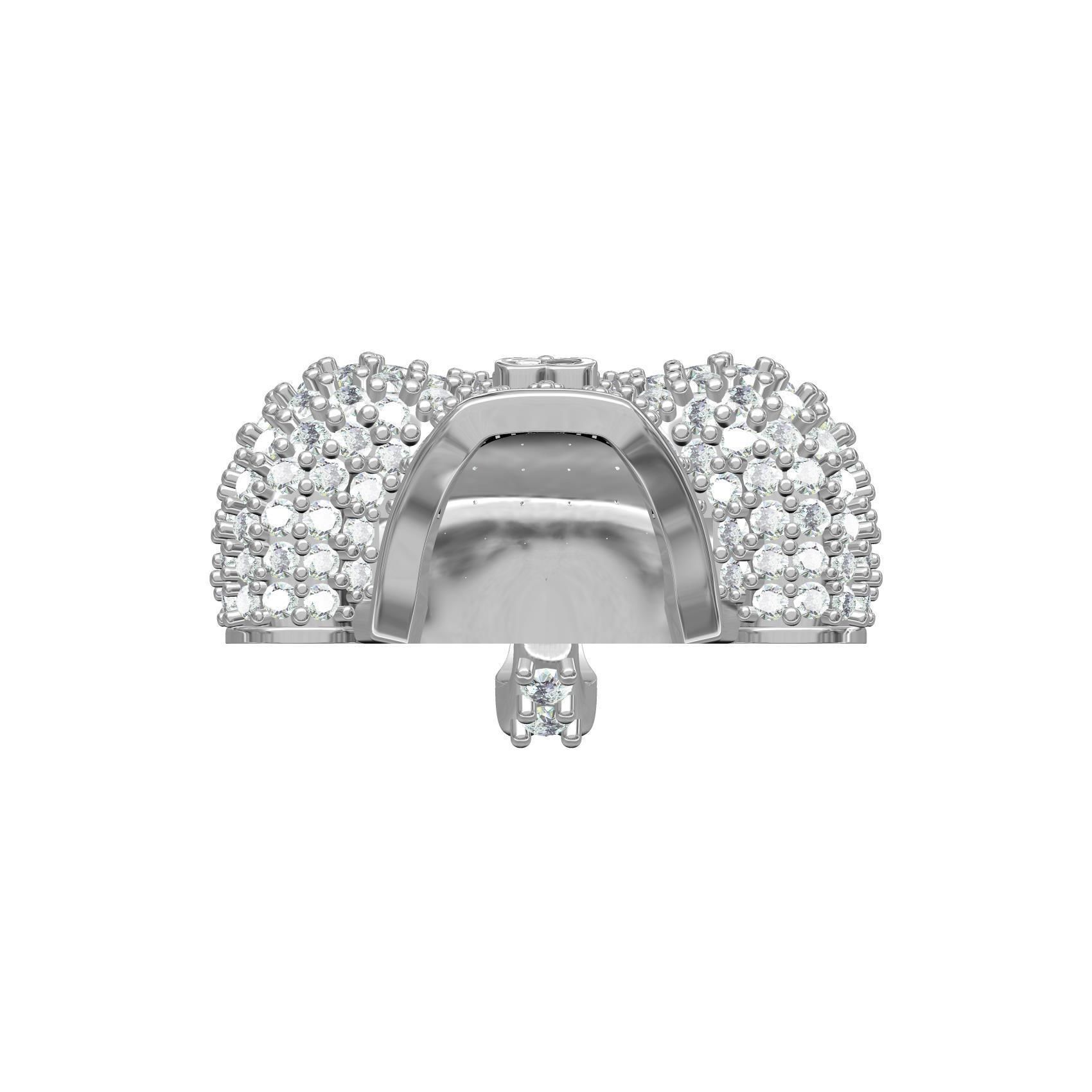 Skull and Bone Iced Diamond Pendant 3D print model_3