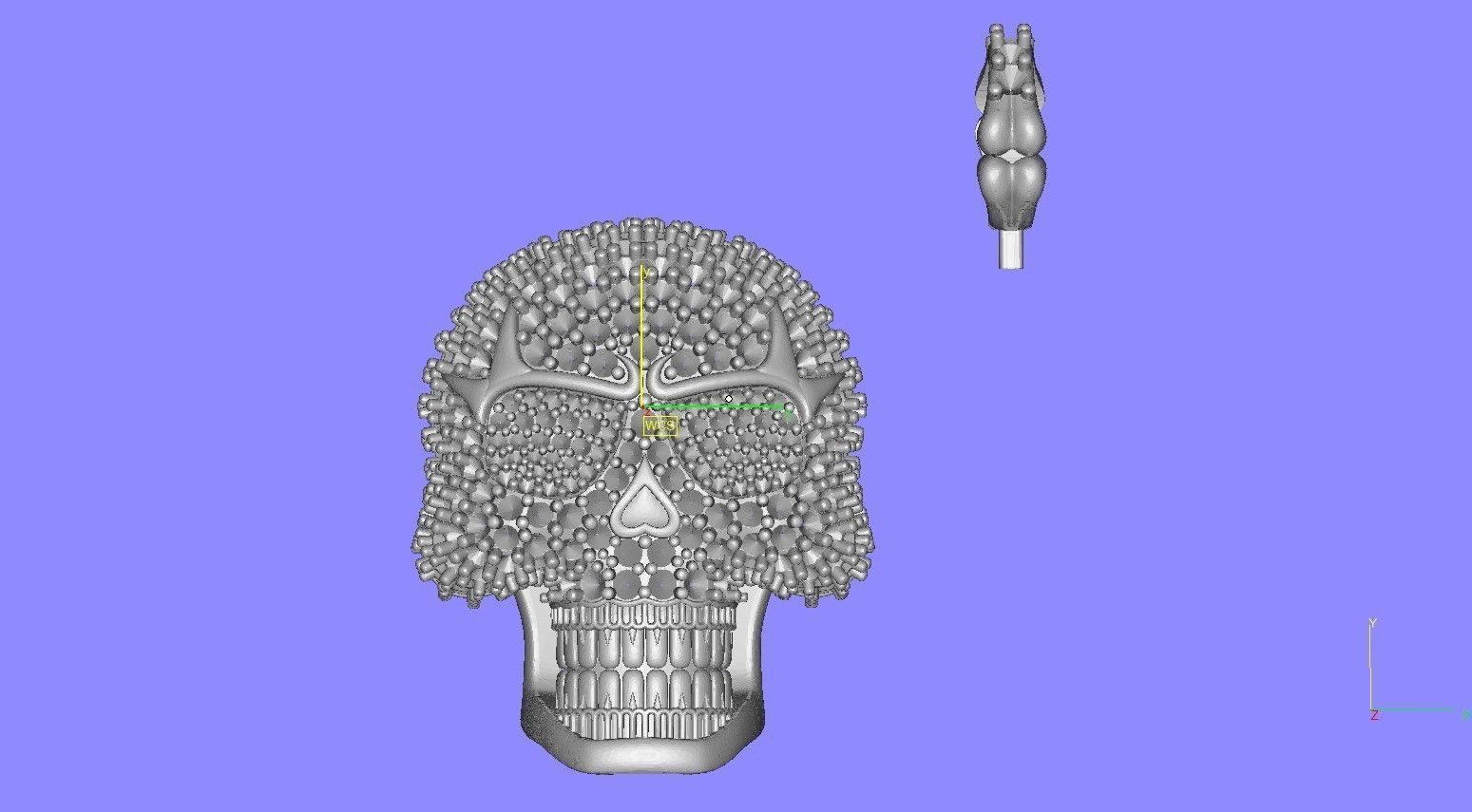 Skull and Bone Iced Diamond Pendant 3D print model_13