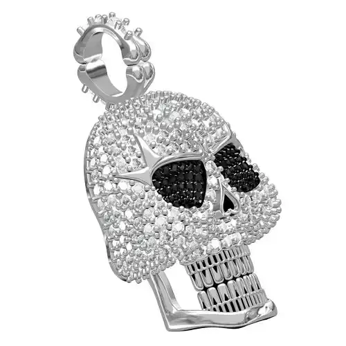 Skull and Bone Iced Diamond Pendant