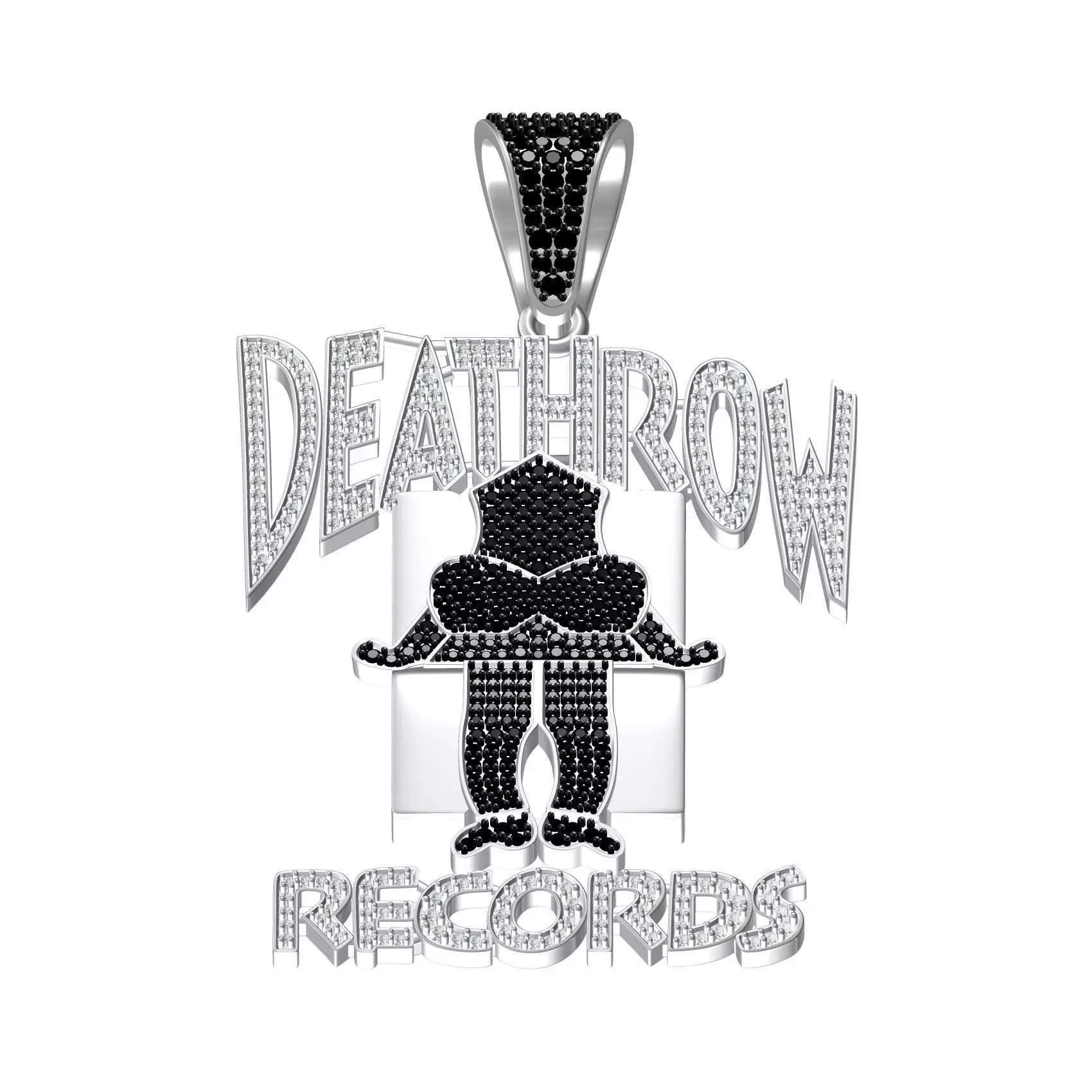 Deathrow Records Custom Letter Diamond Pendant 3D model 3D 