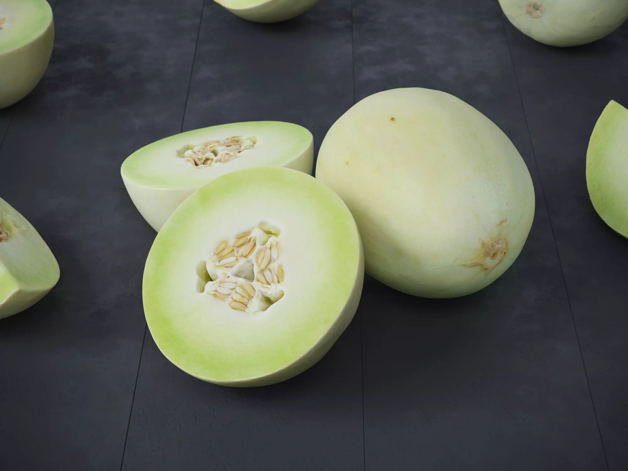Honeydew Melon Low-poly 3D model_0