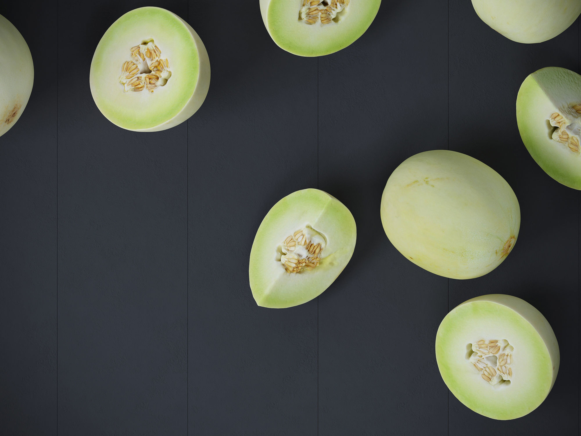 Honeydew Melon Low-poly 3D model_2