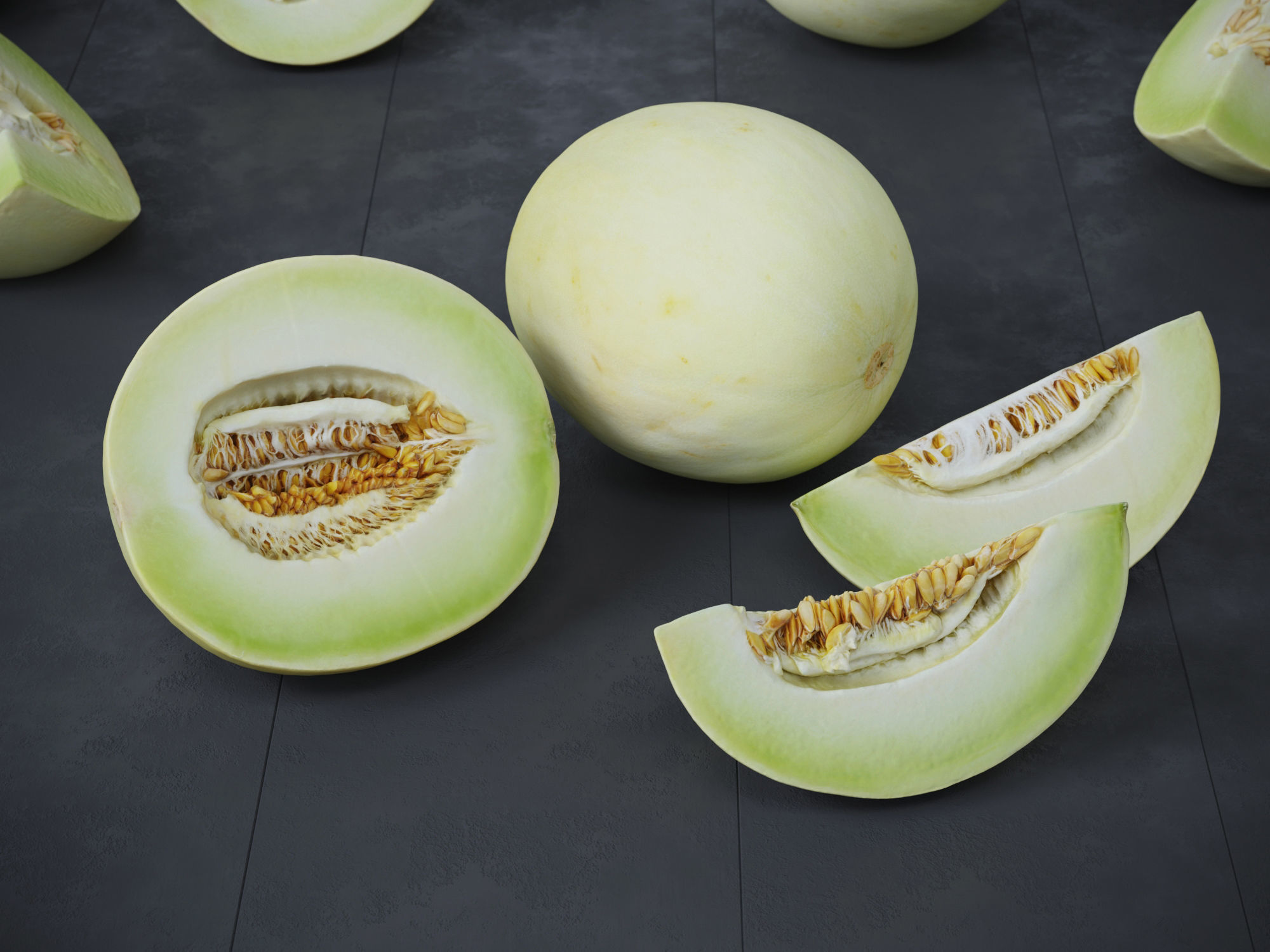 Honeydew Melon Low-poly 3D model_3