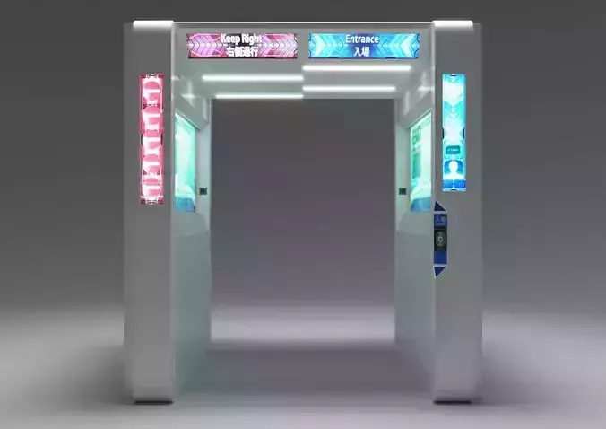 JR contactless biometric fare payments station Low-poly 3D model