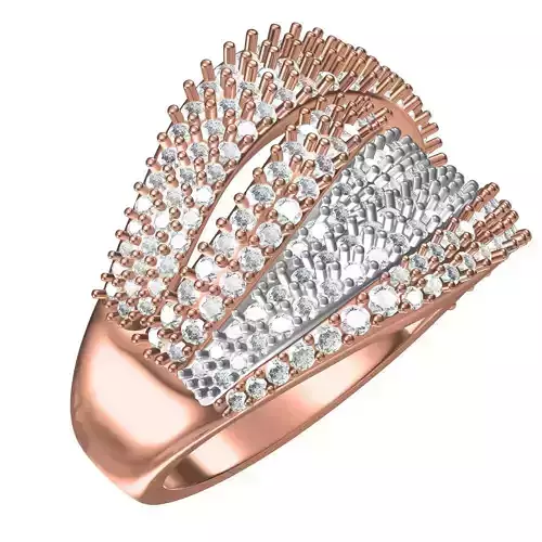 Antique Diamond Crossover Women Ring