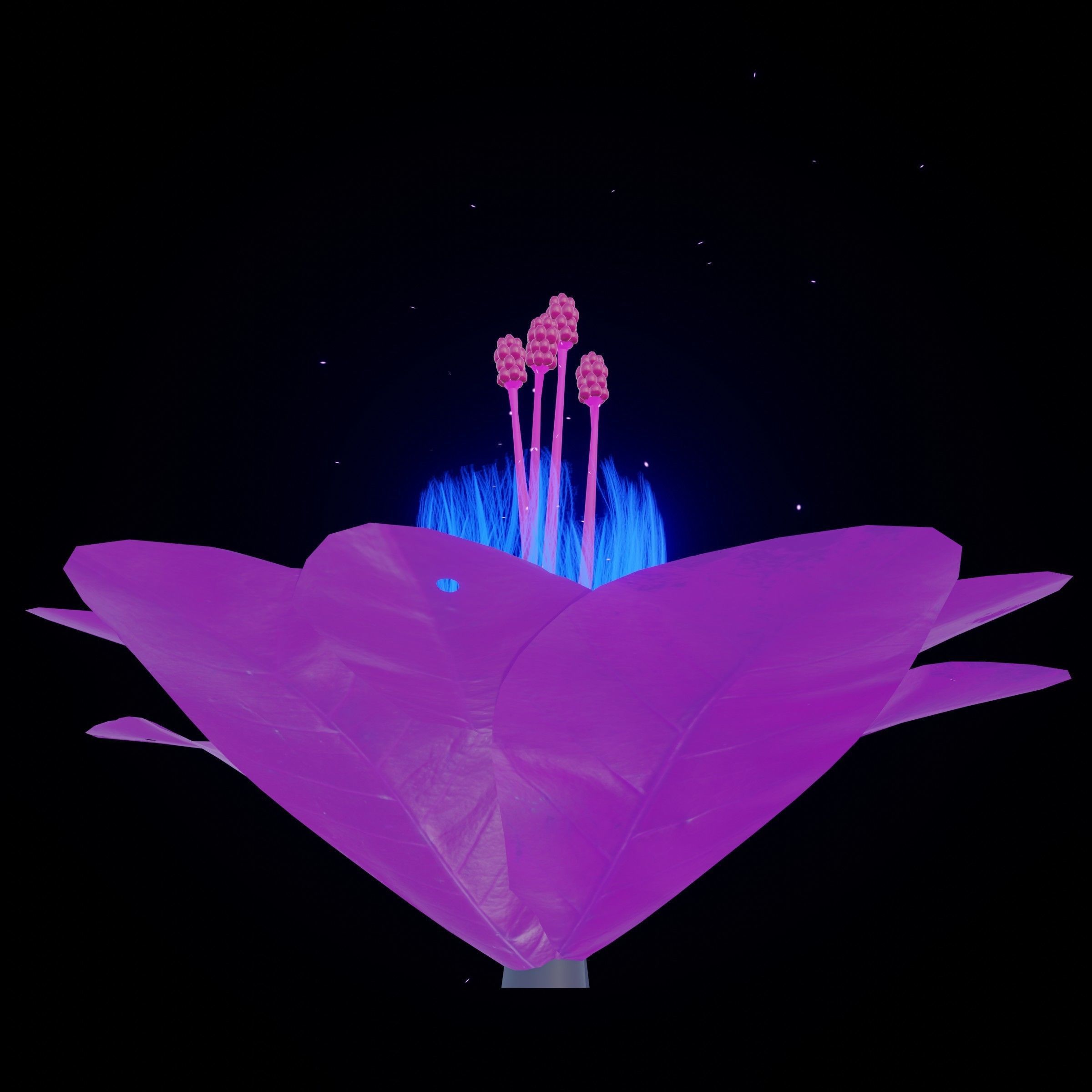 Alien Flower Low-poly 3D model_6
