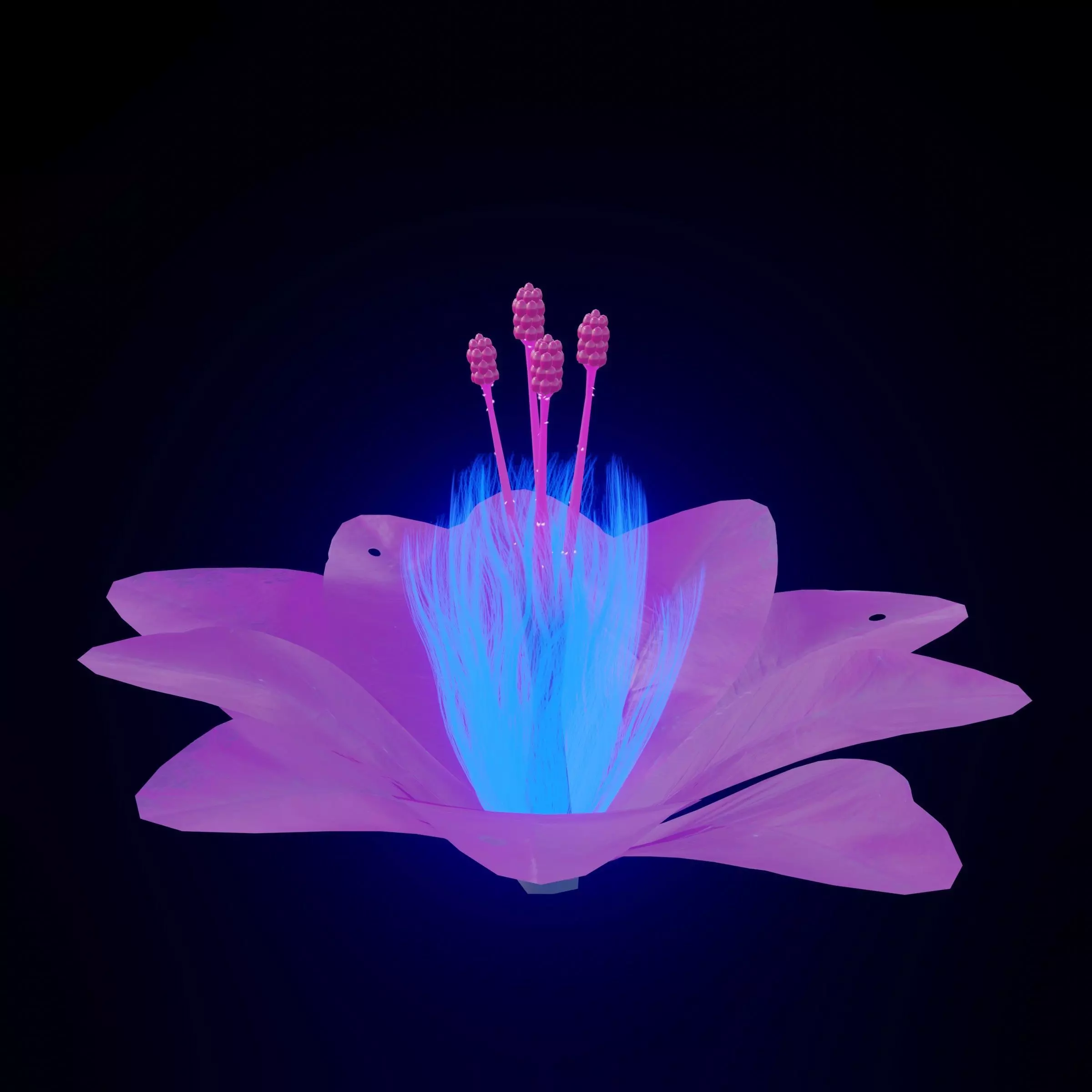 Alien Flower Low-poly 3D model_0