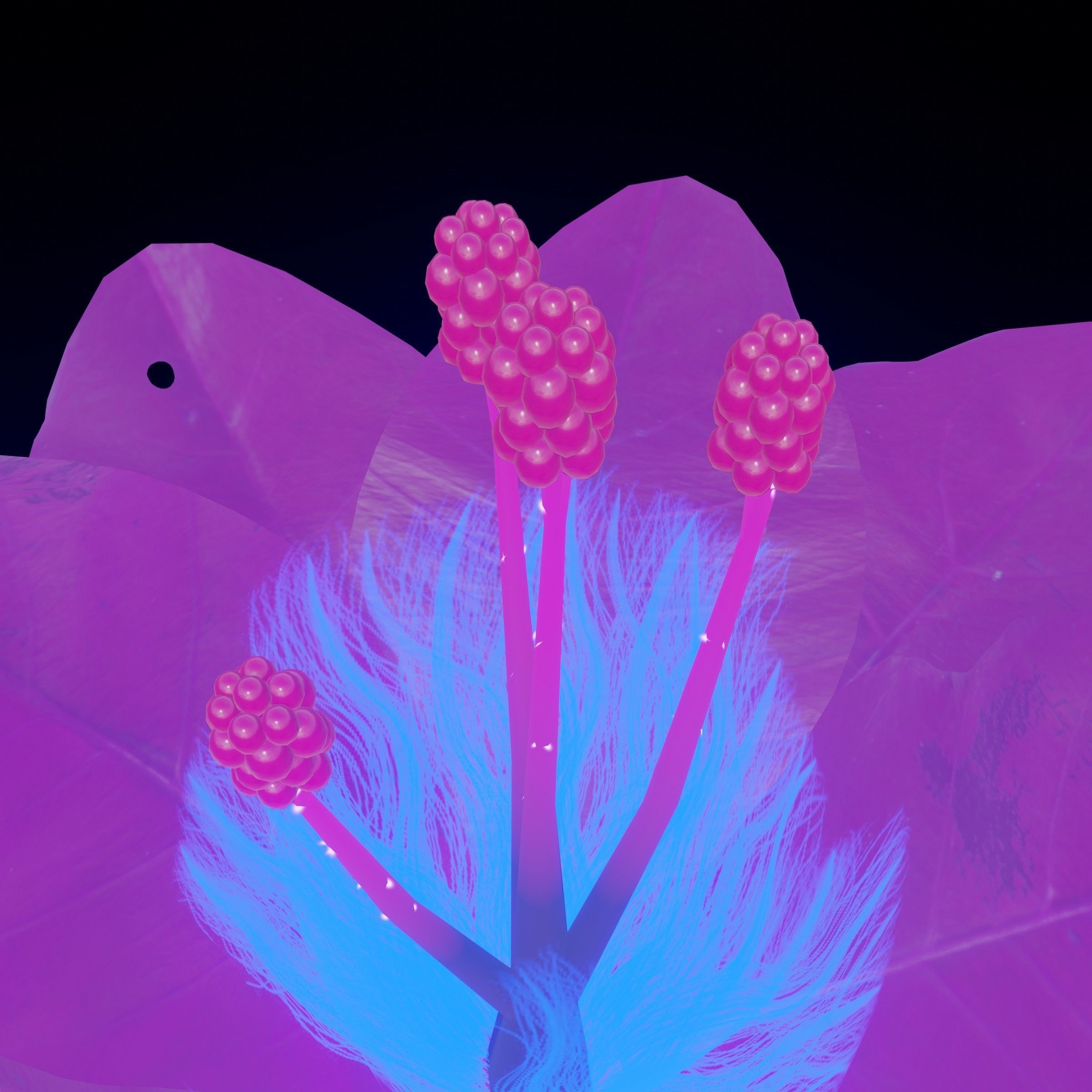Alien Flower Low-poly 3D model_5